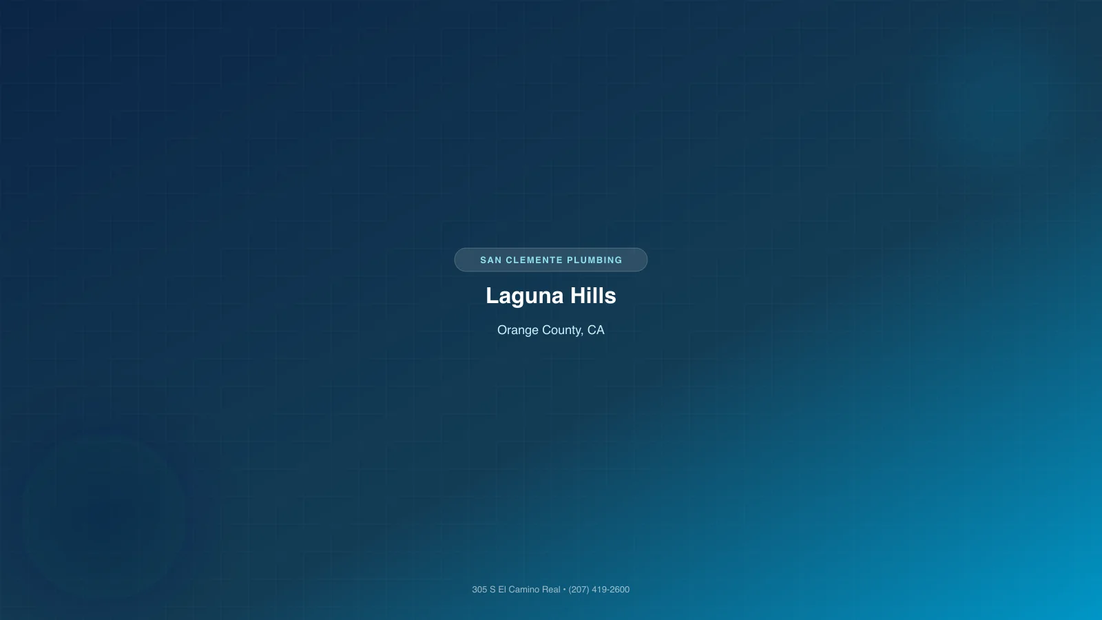 Plumbing services in Laguna Hills CA