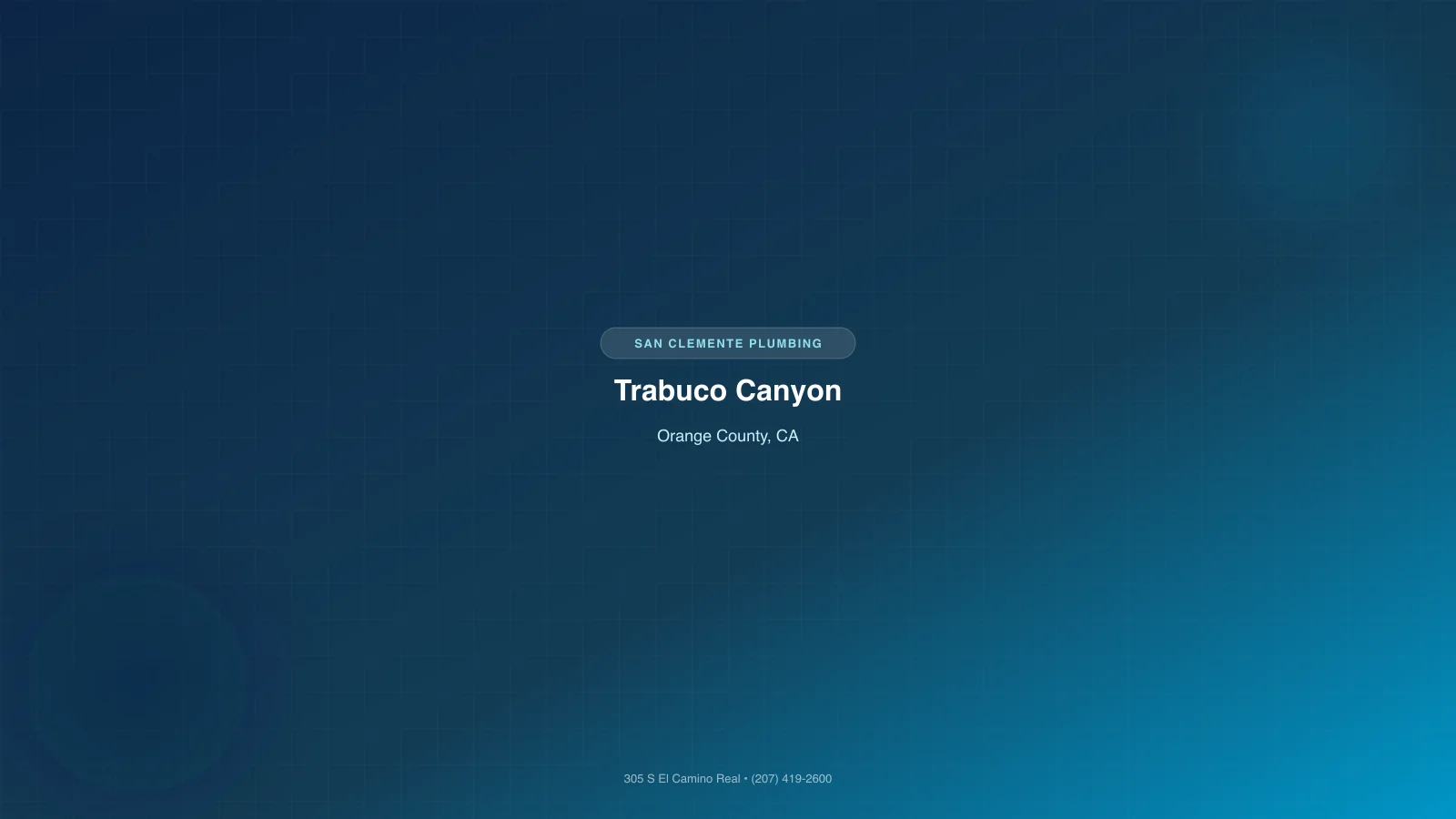 Plumbing services in Trabuco Canyon CA