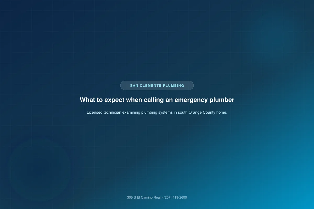 Plumber inspecting plumbing component for what to expect emergency plumber