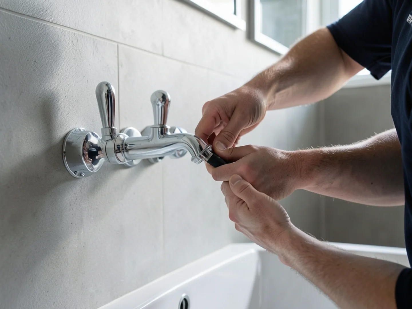 Final pressure and flow testing following commercial plumbing services